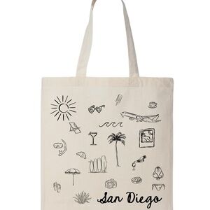 San Diego Graphic Tote Bag - Beach or Farmers Market
